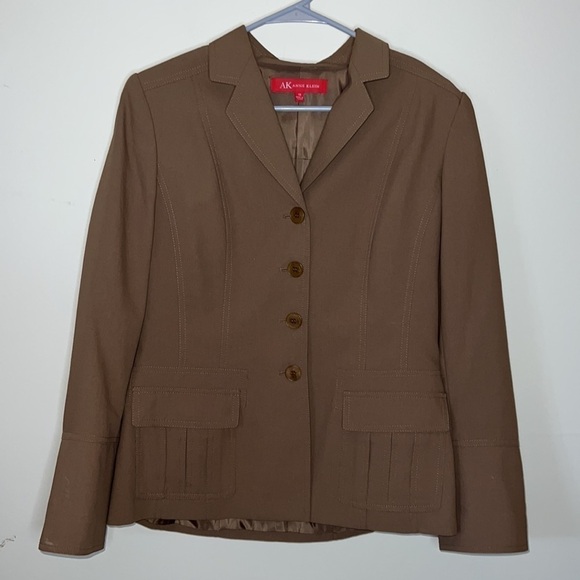 Anne Klein Chestnut Brown Button Front Blazer Size 10 - Picture 9 of 9
